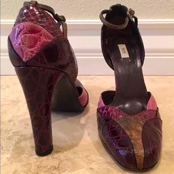 PRADA Genuine Crocodile Alligator Heel Rare ITALY - Picture 3 of 12